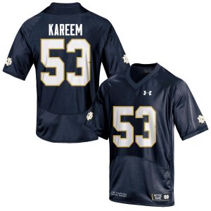 Notre Dame Fighting Irish Men's Khalid Kareem #53 Navy Blue Under Armour Authentic Stitched College NCAA Football Jersey SZY0499HO